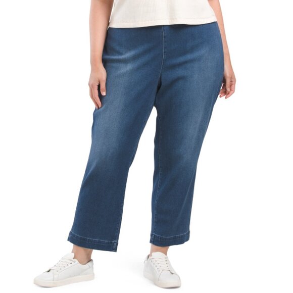 NYDJ Mission Blue Wash Plus Pull On Bailey Relaxed Jeans